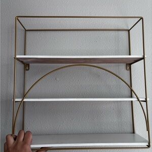 Gold and White Wall Shelf